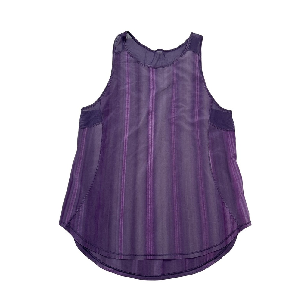 Lululemon Athletica Sculpt‎ Tank *Brushed Spray Dye White Purple Ink size 6/8